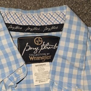 George Strait Wrangler Blue Checkered Shirt
